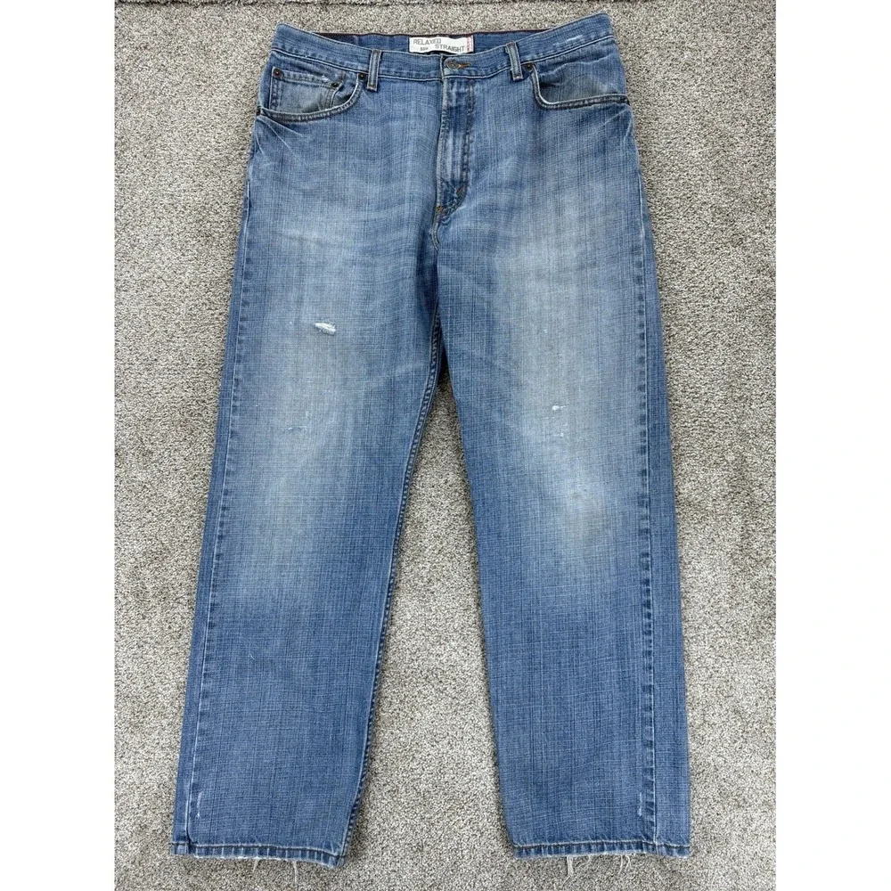 Vintage Levis 559 Jeans Mens 36x32 Blue Relaxed Straight Workworn Light Wash Y2K